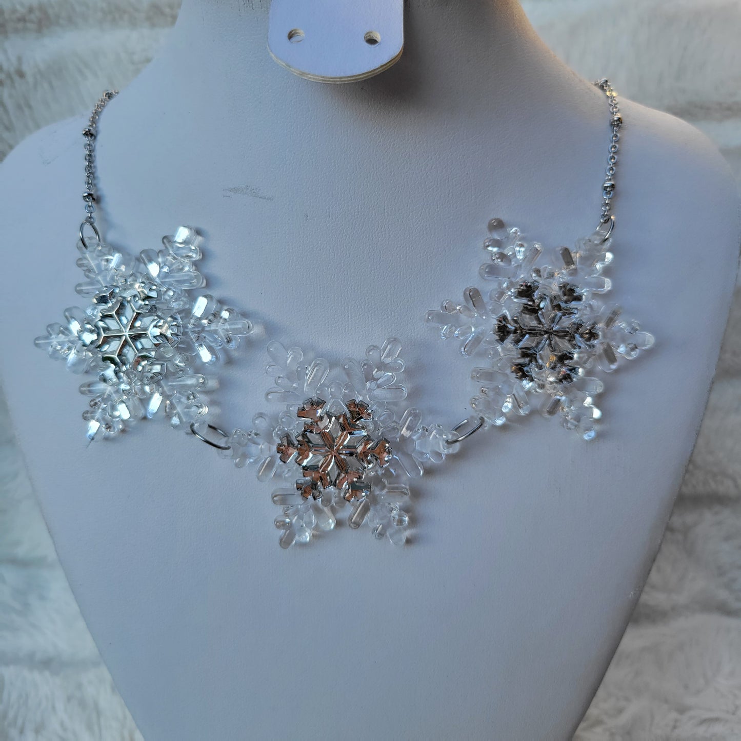 Snowflake Collar Necklace | Statement Winter Necklace | Christmas Necklace | Frozen Necklace | Snow Princess Necklace | Snow Queen Necklace