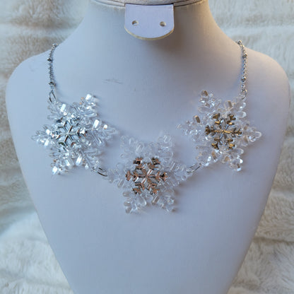 Snowflake Collar Necklace | Statement Winter Necklace | Christmas Necklace | Frozen Necklace | Snow Princess Necklace | Snow Queen Necklace