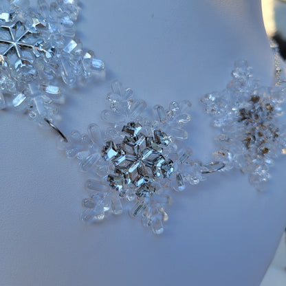 Snowflake Collar Necklace | Statement Winter Necklace | Christmas Necklace | Frozen Necklace | Snow Princess Necklace | Snow Queen Necklace
