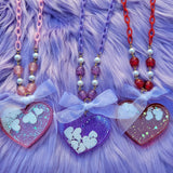 Glitter Heart Shaker Necklace | Valentines Heart Necklace | Glitter Valentines Necklace | Lovecore Necklace | Sweet Lolita Necklace