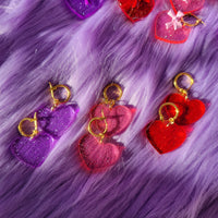 Glitter Heart Hoop Earrings | Valentines Heart Earrings | Glitter Valentines Earrings | Lovecore Earrings | Sweet Lolita Earrings