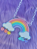Pastel Rainbow Necklace | Rainbow Statement Necklace | Fairy Kei Necklace | Sweet Lolita Necklace