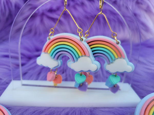 Pastel Rainbow Earrings | Pastel Rainbow Earrings | Fairy Kei Earrings | Sweet Lolita Earrings