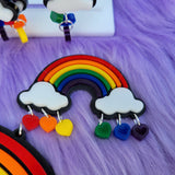 Bright Rainbow Hair Clip | Rainbow Brooch | Decora Kei Hair Clip | Elegant Lolita Brooch