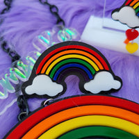 Bright Rainbow Ring | Rainbow Statement Ring | Decora Kei Ring | Elegant Lolita Ring
