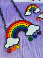 Bright Rainbow Necklace | Rainbow Statement Necklace | Decora Kei Necklace | 90s Necklace | Retro Necklace