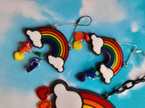 Bright Rainbow Earrings | Rainbow Statement Earrings | Decora Kei Earrings | Elegant  Lolita Earrings