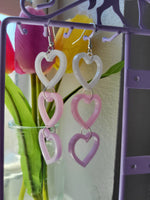 Larme Kei Earrings | Valentines Heart Earrings | Valentines Earrings | Lovecore Earrings | Pastel Hearts | Heart Dangling Earrings