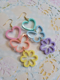 Pastel Spring Earrings | Pastel Heart Earrings | Butterfly Earrings | Pastel Earrings | Fairy Kei Earrings | Flower Earrings