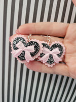 Pastel Goth Scallop Heart Earrings | Pastel Goth Earrings | Gothic Lolita Earrings |