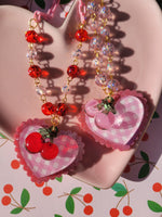 Pink Gingham Necklace | Sweet Cherry Necklace | Red Cherry | Pink Cherry | Summer Necklace | Classic Lolita Necklace