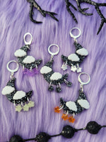 Mini Black Moon Earrings | Gothic Lolita Earrings | Glitter Moon | Halloween Earrings | Goth Earrings