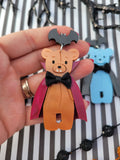Vampire Bear Earrings | Halloween Bear | Halloween Earrings | Gothic Lolita Earrings
