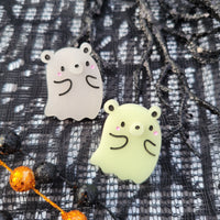 Kawaii Ghost Bear Ring | Glow in the Dark Ring | Halloween Ring | Ghost Ring