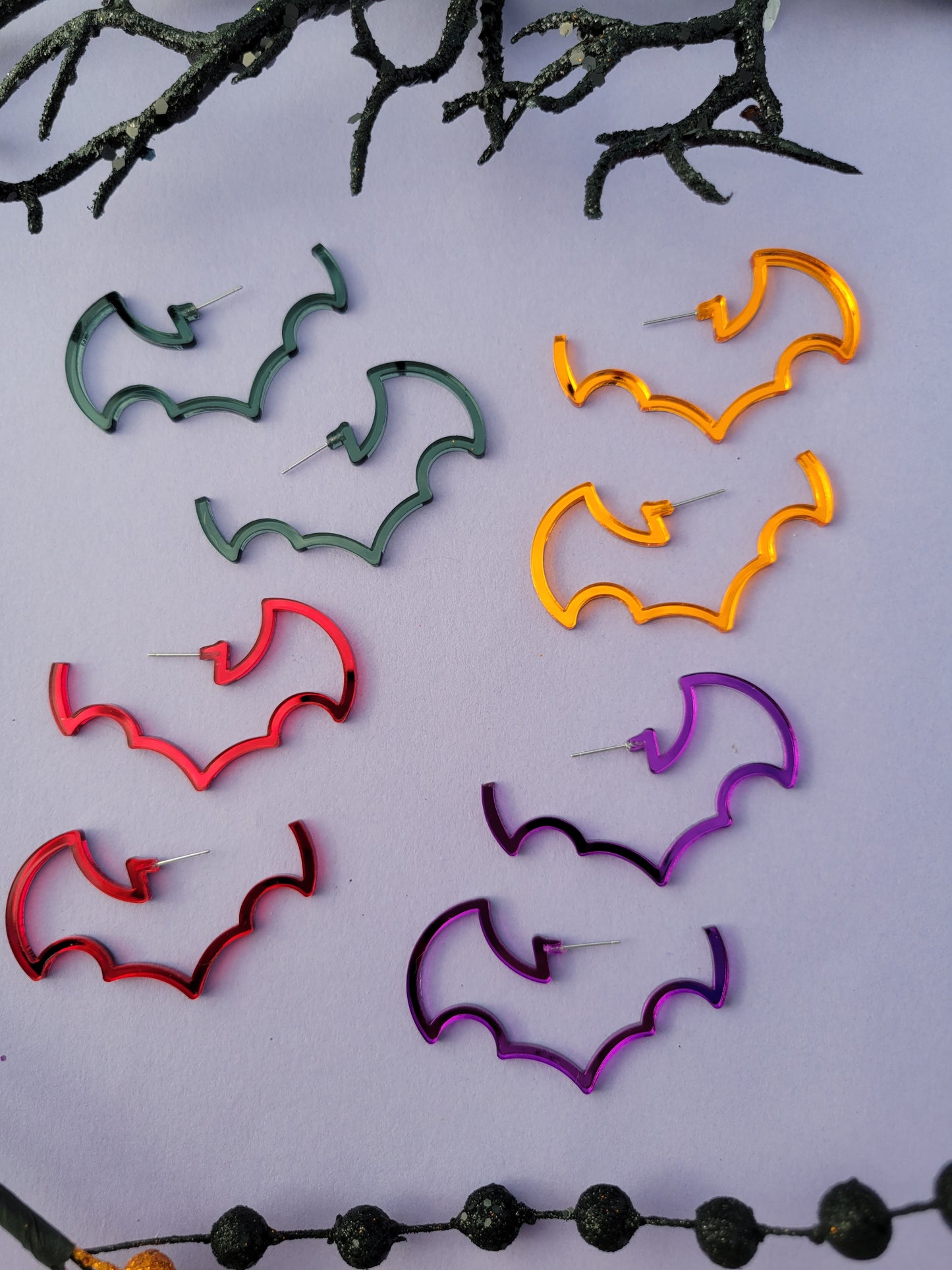 Bat Hoop Earrings | Halloween Earrings | Bat Earrings | Gothic Halloween | Gothic Earrings