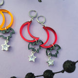 Gothic Halloween Shape Earrings | Halloween Earrings | Moon Earrings | Bat Earrings | Elegant Halloween |
