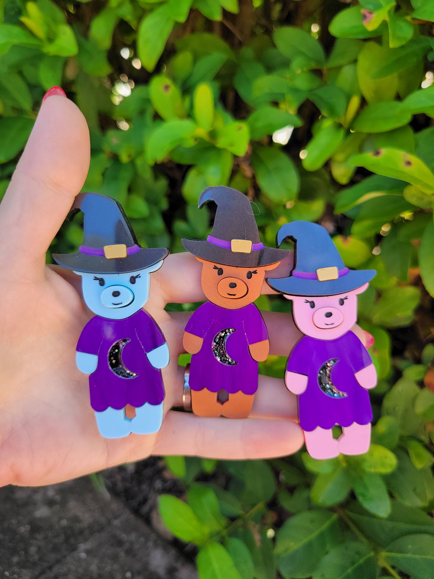 Witch Bear Pin | Halloween Bear | Halloween Brooch | Gothic Lolita Pin