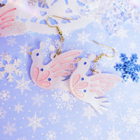 Dove Earrings | Pastel Dove | Sweet Lolita Earrings | Pastel Christmas Earrings