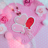 Valentines Heart Balloon Necklace | Red Balloon | Pink Hearts | Pink Balloons | Valentines Necklace | Sweet Lolita Necklace | Kawaii Balloon