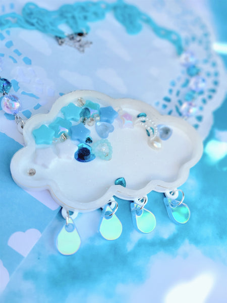Cloud Shaker Necklace | Fairy Kei Necklace | Rain Cloud Necklace