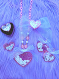 Glitter Heart Shaker Necklace | Valentines Heart Necklace | Glitter Valentines Necklace | Lovecore Necklace | Sweet Lolita Necklace