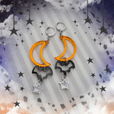 Gothic Halloween Shape Earrings | Halloween Earrings | Moon Earrings | Bat Earrings | Elegant Halloween |