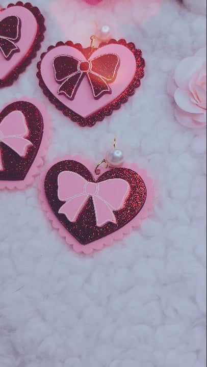 Love Core Heart Earrings | Valentine's Day Earrings | Sweet Lolita Earrings