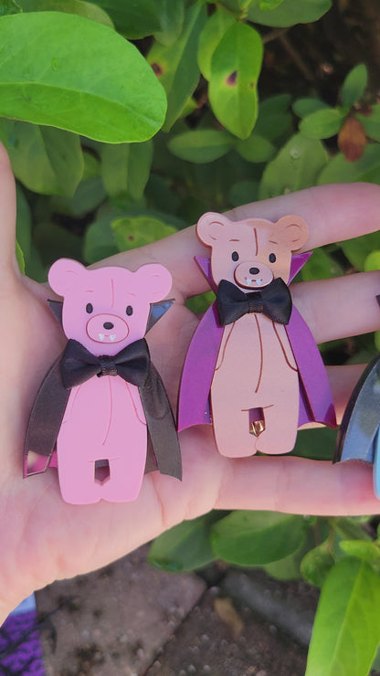 Vampire Bear Pin | Halloween Bear | Halloween Brooch | Gothic Lolita Pin