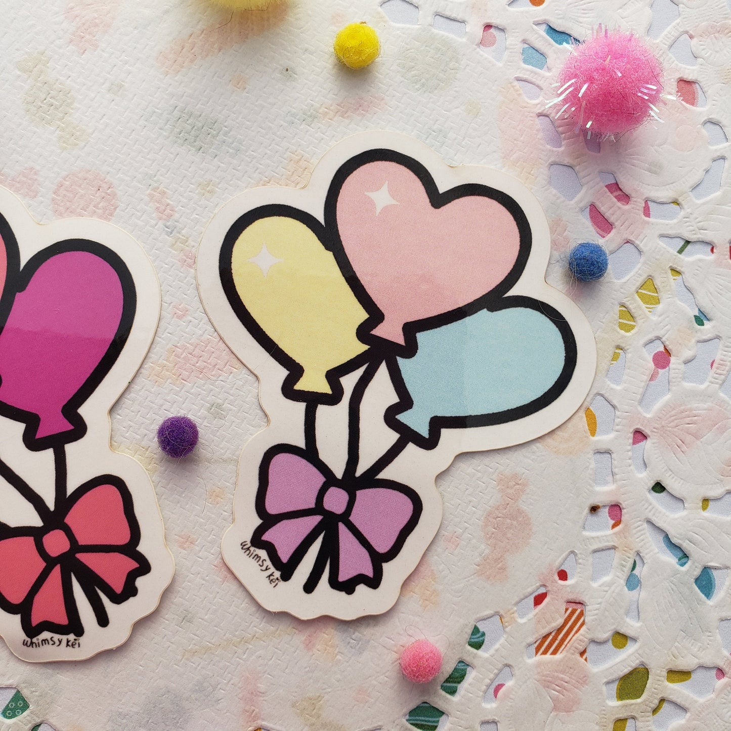 Kawaii Balloon Sticker | Kawaii Birthday Sticker | Balloon Decal | Pastel Balloons | Party Kei Sticker | Decora Kei | Cute Balloons