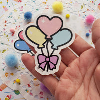 Kawaii Balloon Sticker | Kawaii Birthday Sticker | Balloon Decal | Pastel Balloons | Party Kei Sticker | Decora Kei | Cute Balloons